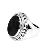 SR-5437-ONX-6" Sterling Silver Ring With Black Onyx Jewelry Bali Designs Inc